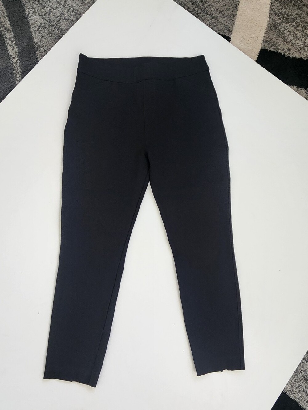 SPANX Perfect Pant Black Skinny Ankle Slit Ponte Pants XL